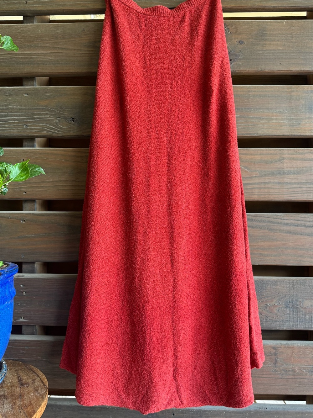 Harriet Burnt Red Knit Maxi Skirt — Rust Red - Picture 3 of 5